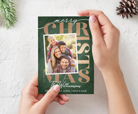 Christmas photo card with gold 