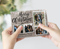 Rustic Blustery Snowflakes Photo Christmas Cards