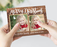 Rustic Duo Photo Christmas Cards