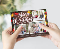 Rustic Christmas Lights Custom Photo Card