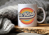 Be Kind Retro Rainbow Ceramic Mug