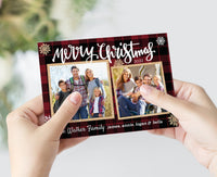 Custom Printed Red and Black Christmas Photo Cards