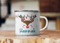 Reindeer Lights Boys and Girls hot cocoa camper mugs