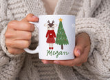 Christmas Kid's Personalized Deer and Tree Custom mug