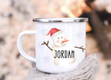 Kids hot cocoa mugs Snowman Jordan Camper Mug