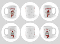 Reindeer and Bear Scarf 11 oz ceramic Christmas mugs for kids