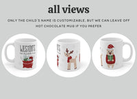 Gift Bag with custom Child's name Hot Chocolate 11 oz. ceramic Mug