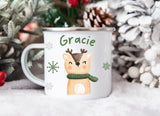 Cute Watercolor Animal Kid's Christmas Camper Mug