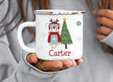 Deer in Forest with Tree customized kid's hot cocoa camper mugs