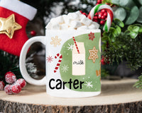 Milk and Cookies Kids Santa personalized Christmas mug