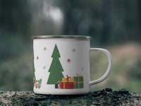 Prancing Reindeer Forest Kid's Christmas Camper Mugs