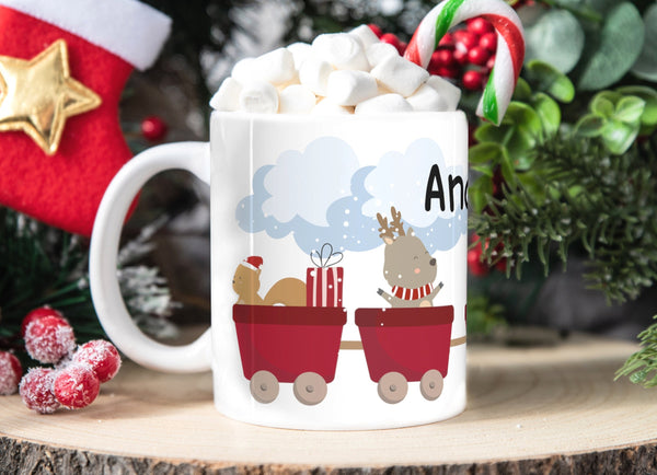 Christmas Personalized Mug with Train