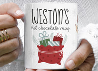 Gift Bag with custom Child's name Hot Chocolate 11 oz. ceramic Mug