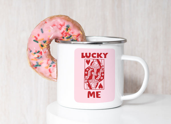 Lucky You Lucky Me Valentine's Day Camper mug