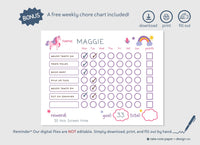 Unicorn Reward Chart Printable