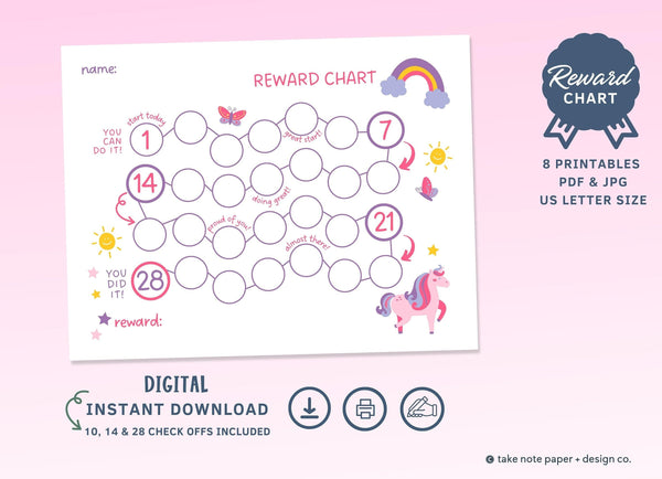 Unicorn Reward Chart Printable