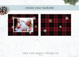 Custom Printed Red and Black Christmas Photo Cards