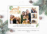 Photo  Golden Collage Christmas Cards 5X7 Printed