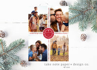 Christmas Ribbon Wrap Overlay Printed Photo Cards