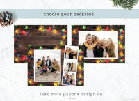 Rustic Christmas Lights Photo Collage Holiday Card
