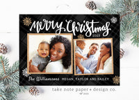 Black Plaid Christmas Card Template