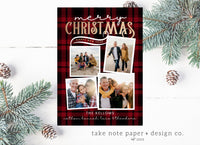 Plaid Christmas Photo Cards 5X7 Collage