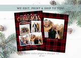 Plaid Christmas Photo Cards 5X7 Collage