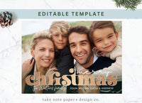 Golden Christmas Overlay Template Photo Card