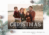 Serif Merry Christmas Overlay Custom Printed Christmas Card