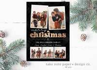 Gold Retro Type Christmas Card template
