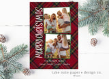 Christmas Vertical Plaid Photo Card Template