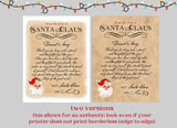 Vintage Santa Letter from Santa Template