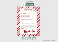 Red Striped Border Santa Letter Printable