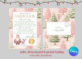 Letter from Santa Pink and Green Template