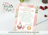 Letter from Santa Pink and Green Template