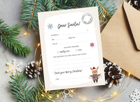 Letter to Santa Reindeer Lights PRINTABLE