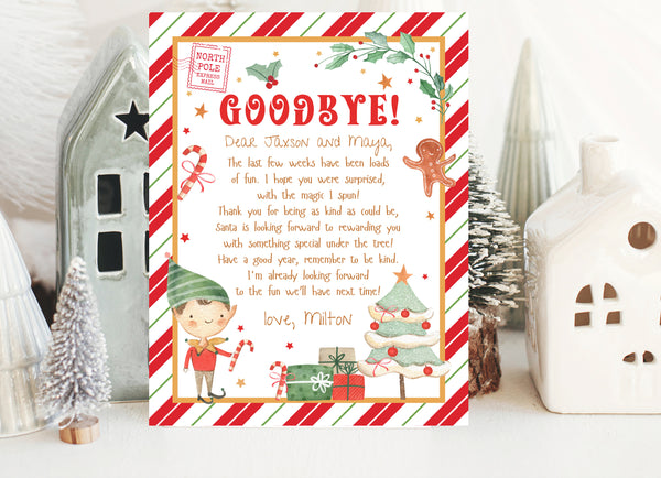 Goodbye Letter from Christmas Elf Digital Template
