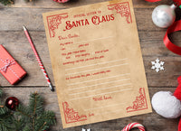 Letter to Santa Vintage Kraft Printable