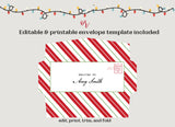 Letter from Santa Striped Border Template