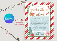 Letter from Santa Striped Border Template